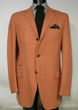 Tommy Hilfiger Tailored Wool Sport Coat 44L Made in Italy Full Canvas 3/2 Roll
