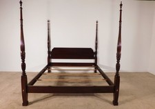 Ethan Allen Georgian Court King Kingsize Dark Cherry #225 Finish Poster Bed#1
