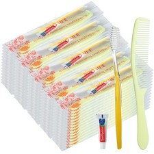 meekoo 200 Set Disposable Toothbrushes with Toothpaste and Comb Individually ...