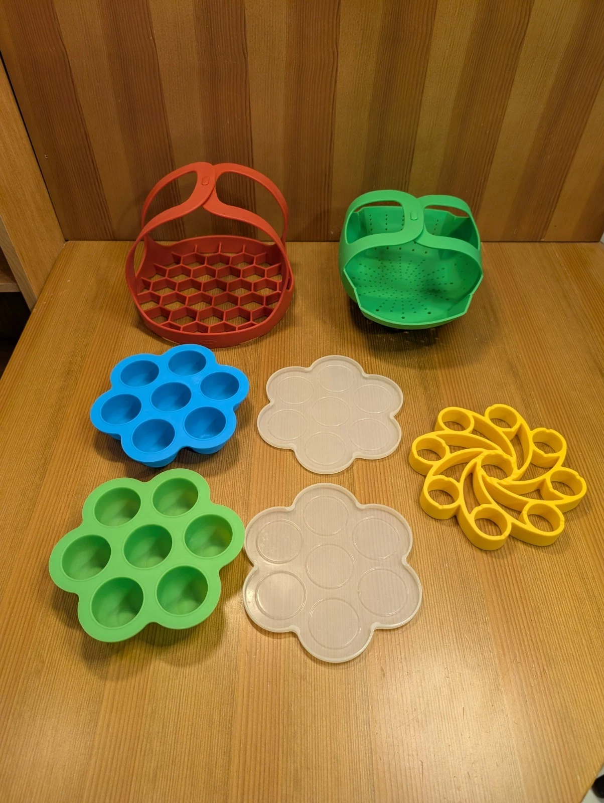 Instant Pot Silicone Accessory Lot - Egg Bite Molds Lifter False Bottom Strainer