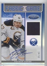 2012 Certified Fabric of the Game Mirror Blue Jersey 34/50 Nathan Gerbe Auto 4f1