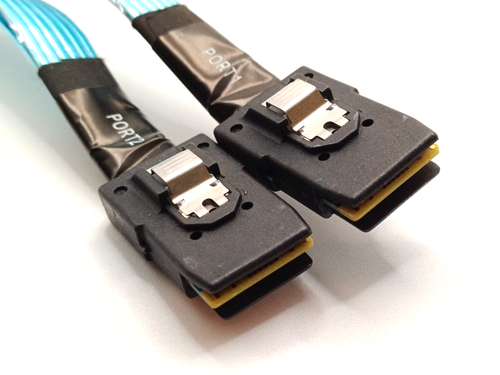 HP 75cm SAS Kabel für DL360 Gen9 - 2x SFF-8087 gerade auf 1x SFF-8087 rechtwinklig - Bild 4 von 4
