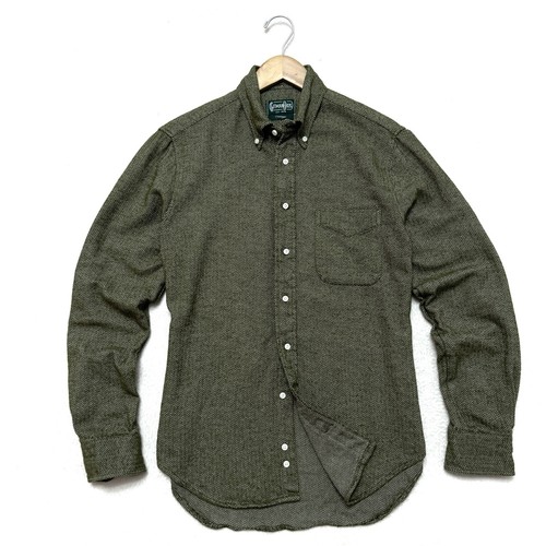 GITMAN Bros Vintage Sz M Medium Shirt Herringbone Flannel Cotton Tweed USA