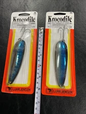 2 LUHR-JENSEN Krocodile Spoon - 2 1/4oz Chrome/Blue. Mackeral  “Save”