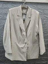 New H M Double Breasted Blazer Light Grey Size Large