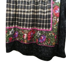 Vintage 90s Anne Klein Silk Scarf 53"x53" Floral Large Square Handmade In Italy