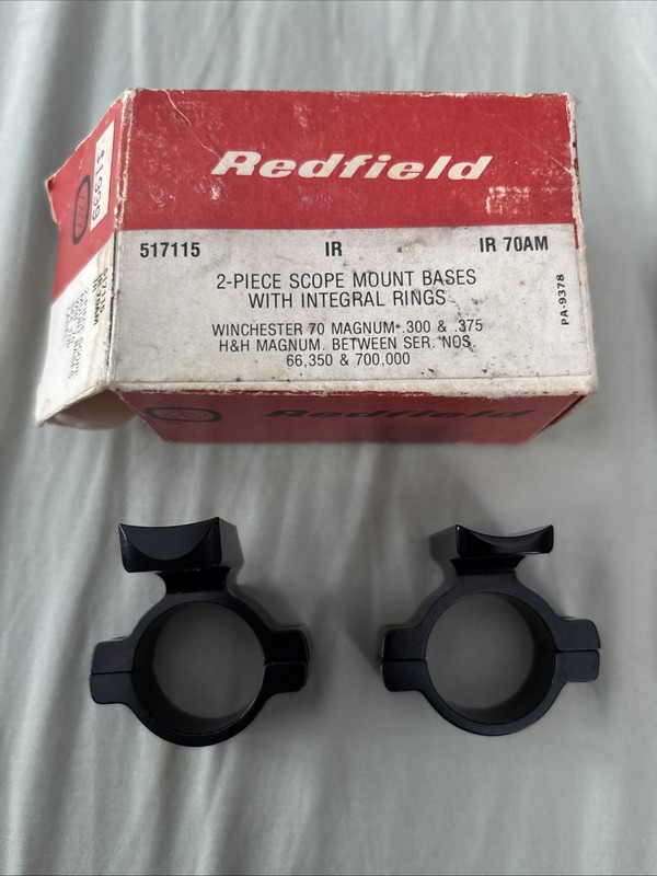 Redfield Two Piece Scope Mount Bases With Integra Rings ￼