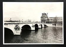 1990s Paris France City Seine River Bridge Winter Bare Trees Vintage Photo