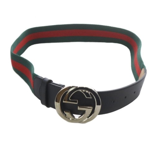 GUCCI Sherry Line Interlocking G Buckle Belt 411924 Size 80/32 Italy Authentic