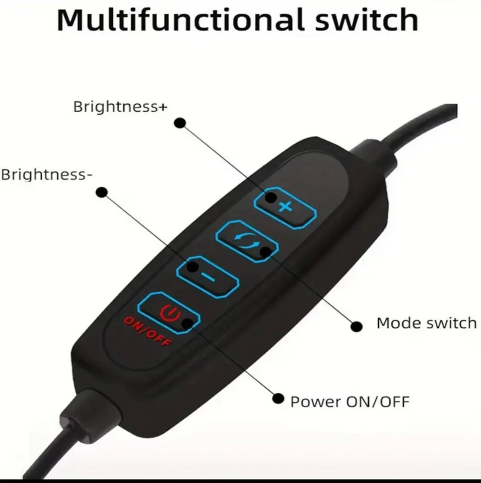 Soporte trípode de escritorio para disparo con luz LED para selfie USB de 10 pulgadas para vivo Foto 4 de 4