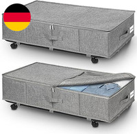 Jupeli Unterbettkommode Mit Rollen, Faltbare Unterbett Aufbewahrungsbox, 360° Dr