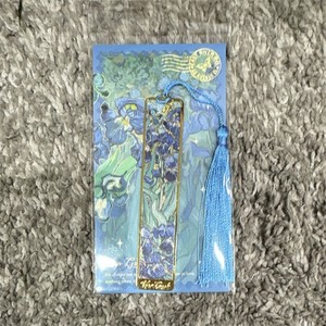 Hangzhou Liji Flower Shadow Metal Floral Bookmark w/ Blue Tassel