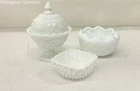 Vintage Trio of Indiana Glass/Fenton/Westmoreland Milk Glass Candy Dishes