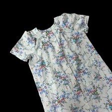 Vintage Floral Duster House Coat Robe Muumuu Snaps Blue Pink Flowers Katz 1980s