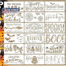 18 Pcs Halloween Stencils for Door Mats, Reusable Doormat Stencil for Painting o