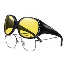 Night Vision Driving Glasses Fit Over Glasses for Women Anti Glare Polarized ...