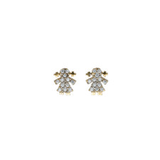 Earrings Child in Yellow Gold Zircone 321/102/1