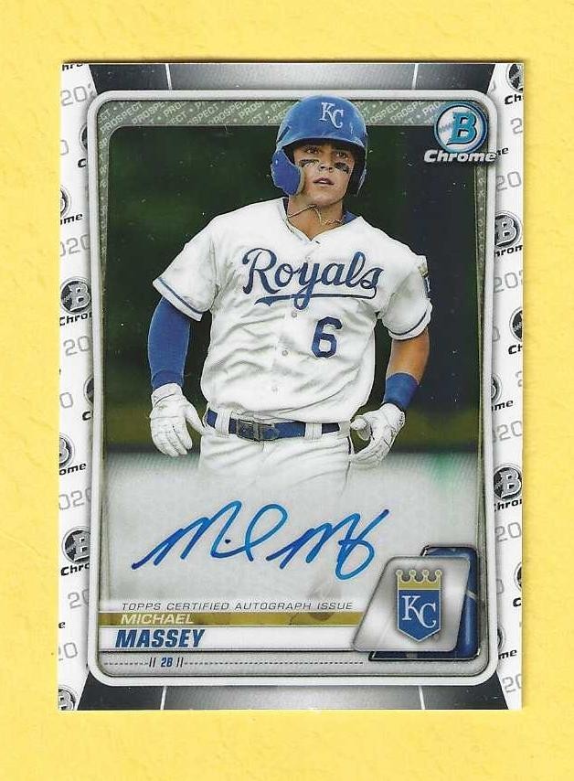 2020 Bowman Chrome Michael Massey Autograph Auto Rookie Royals RC