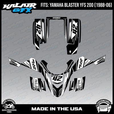 Graphics Kit for Yamaha ATV Blaster YFS200 (1988-2006) Lethal - WHITE