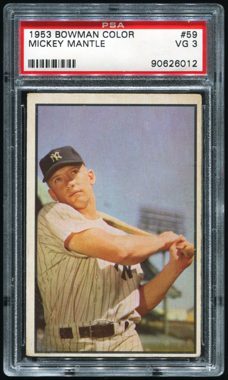 Mickey Mantle 1953 Bowman Color #59 PSA 3 NY Yankees HoF BEAUTIFUL IMAGE CRISP!