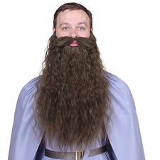 FantaLook 45cm Long Fake Beard Costume for Halloween, Wizard Cosplay Realistic F