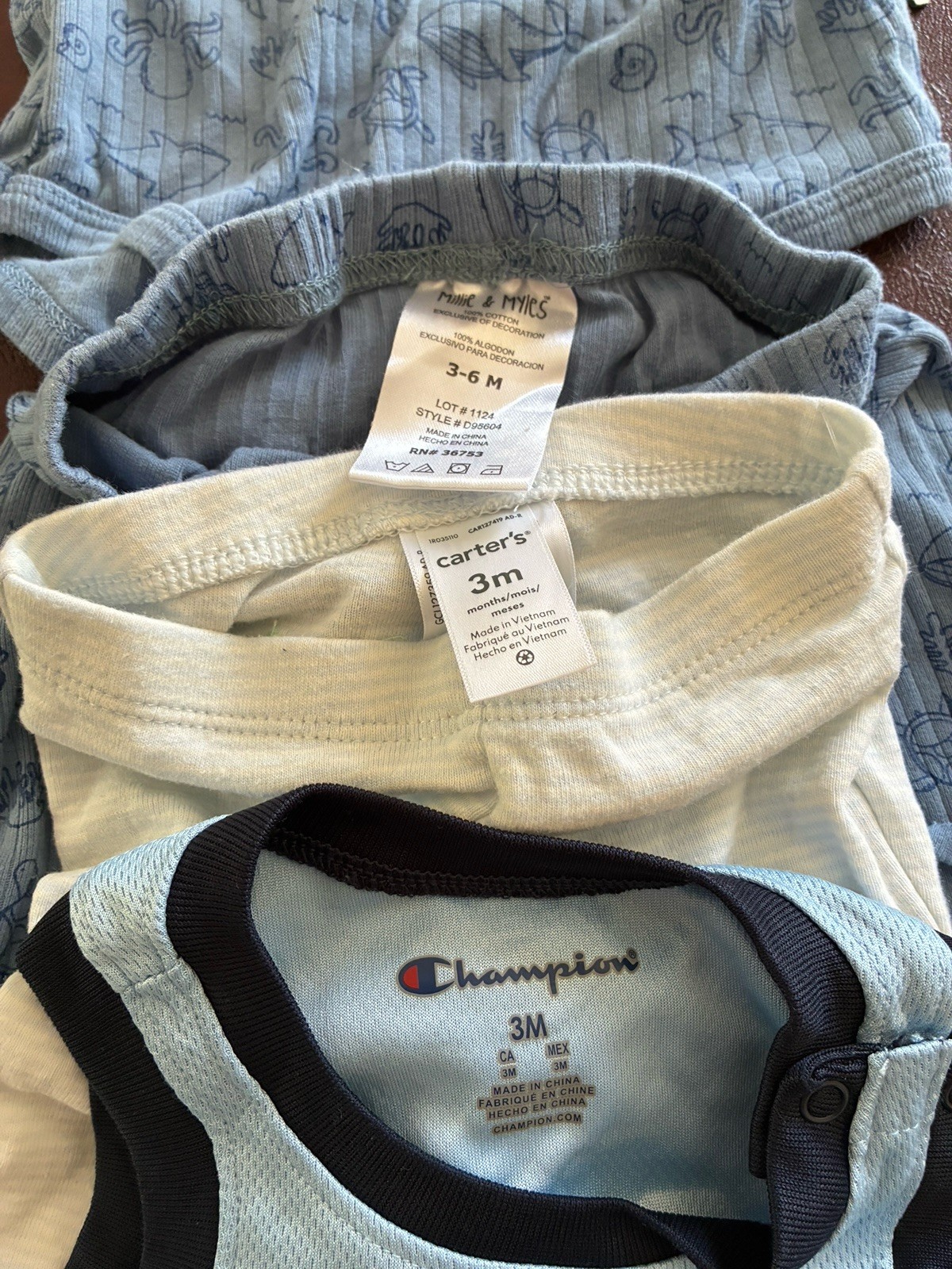3M, 3-6 M  Millie, Carters, and Champion Boys Lot. image 3
