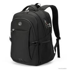 Anti Theft Travel Laptop Backpack 17 Inch Water Resistant USB Charging Lock
