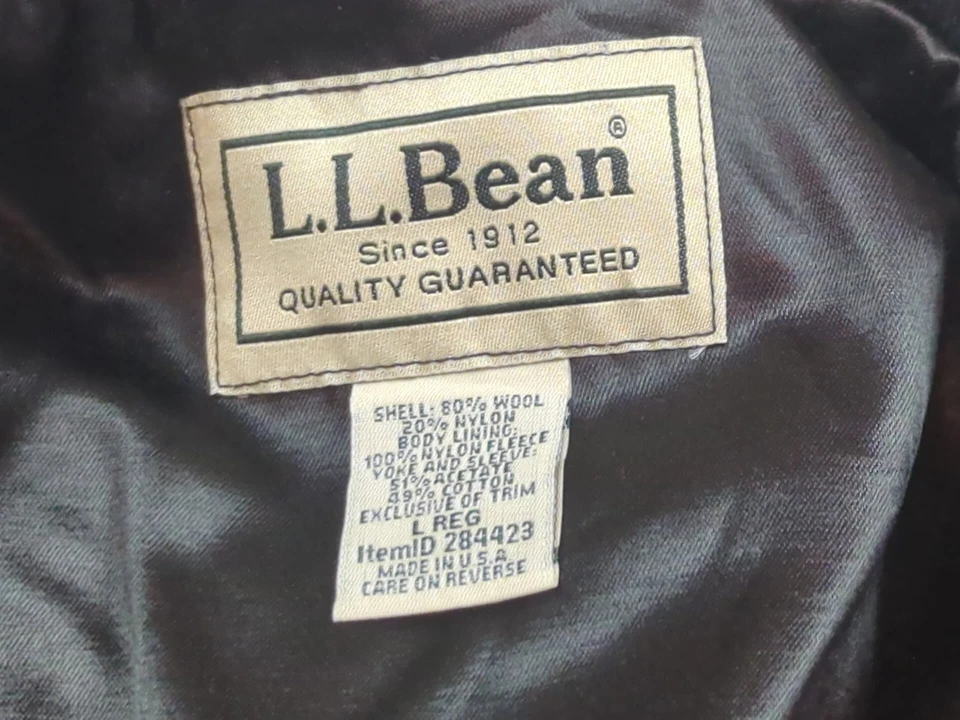 Abrigo LL Bean Hombre Grande Negro Ropa Esterlina Botón Boston EE. UU. Lana Azul Marino Colección Foto 4 de 4