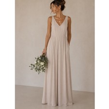 Show Me Your Mumu Bone Sleeveless Maxi Bridesmaid Dress Womens S Formal Dressy