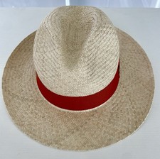 New Unisex Roland Garros Straw Fedora Hat (Made in Italy) 