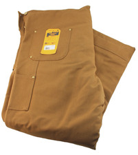 NWT CARHARTT Men's 2XL Regular Brown Quilt Lined Duck Zip-To-Knee Bib Overall