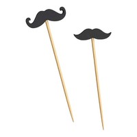 SpießE Aperitif Mustache Aus Bambus Holz 12 Cm 100 Stk Leone - SpießE Baffo