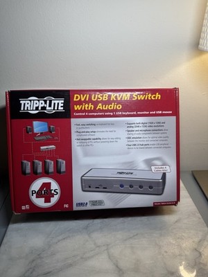 Tripp Lite 4-Port DVI USB KVM Switch with Audio (B004-DUA4-K-R)
