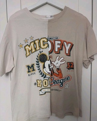 Kurzarmshirt Beige Creme Mickey Mouse & Goofy Gr. M