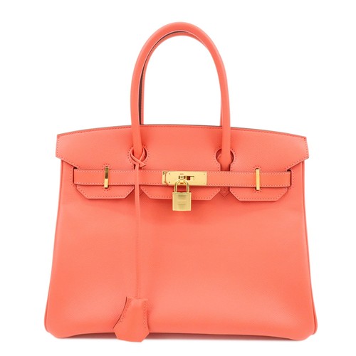 HERMES Birkin 30 Veau Epsom Leather Hand Bag Rose Jaipur Authentic Used F/S