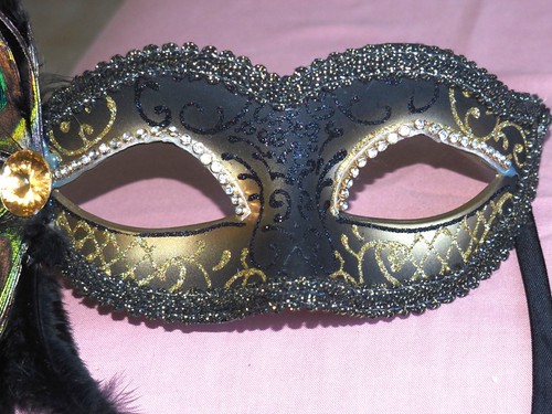 Peacock Feather Masquerade Mask, Venetian peacock Feather Masquerade Costume. - Picture 10 of 15