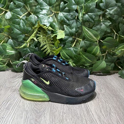 Nike Air Max 270 Black Ghost Green  Preschool Kids Size 12 C Shoes 