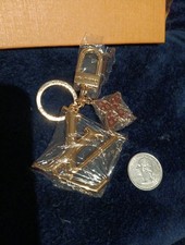 Louis Vuitton LV Gold Large Key Chain Flower Bag Charm