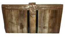 Viintage Margo Lynn Large Brown Eel Skin Leather Wallet