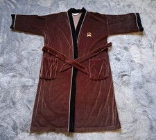 Vtg Christian Dior Monsiuer Robe Brown Velour Lounge Crest Belt Men One Size