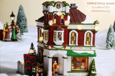 NEW St Nicholas Square Village  Christmas Shop Illuminated 2019 adapter included