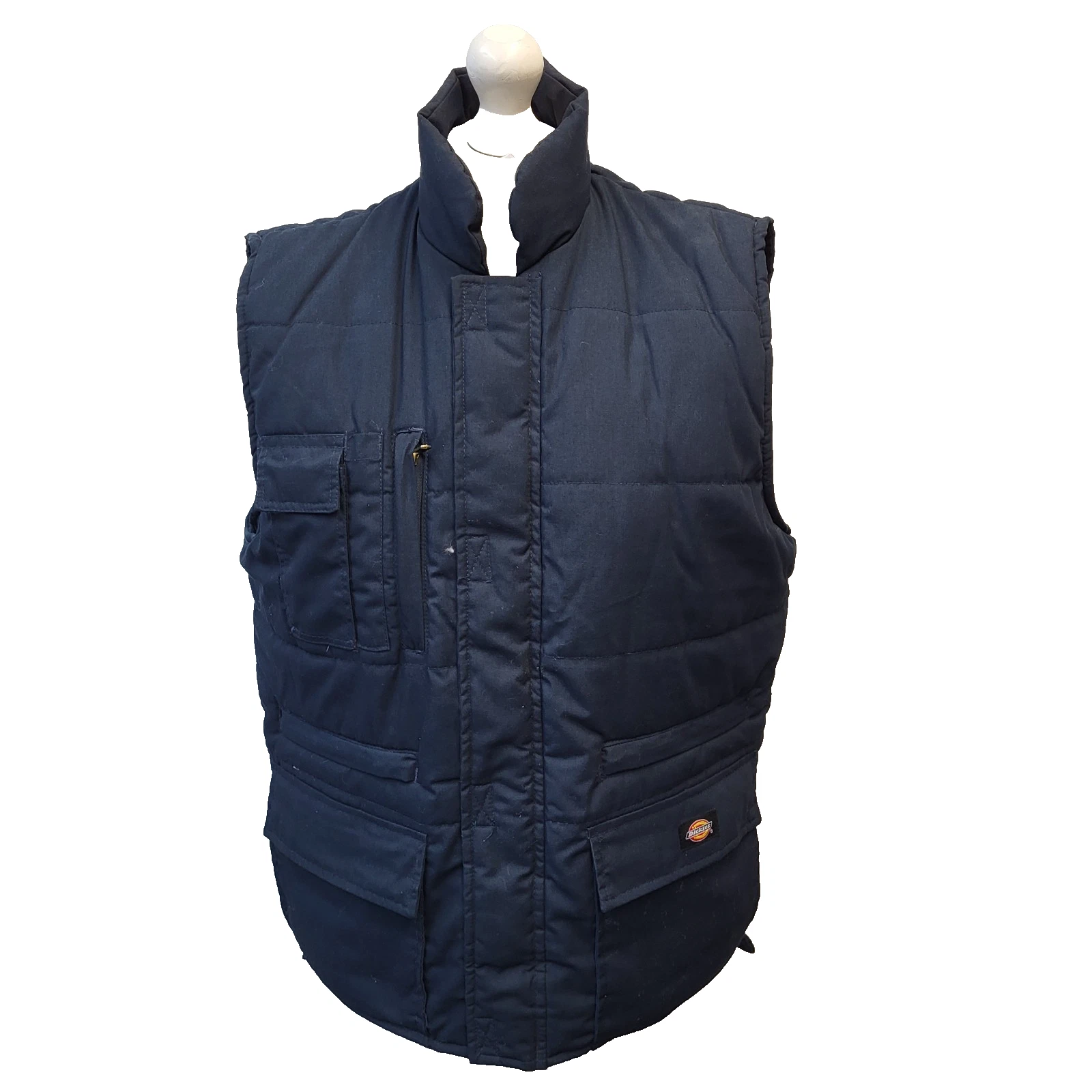 Dickies Work Gilet Navy Zip & Safety Fasten Uk Men's Size L N252
