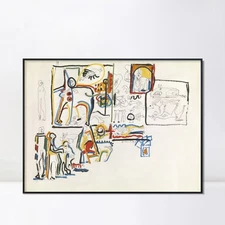 Framed Canvas Giclee Print Art Animals and Figures, 1942 by Jackson Pollock