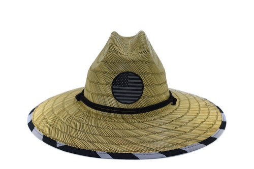 Men's Straw Sun Lifeguard Beach Hat Raffia Wide Brim, One Size - Picture 9 of 51