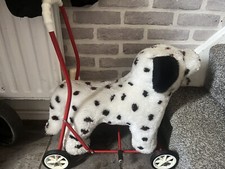 Vintage Mulholland and Bailie Dalmatian dog Push Along Childs Dog Walker toy