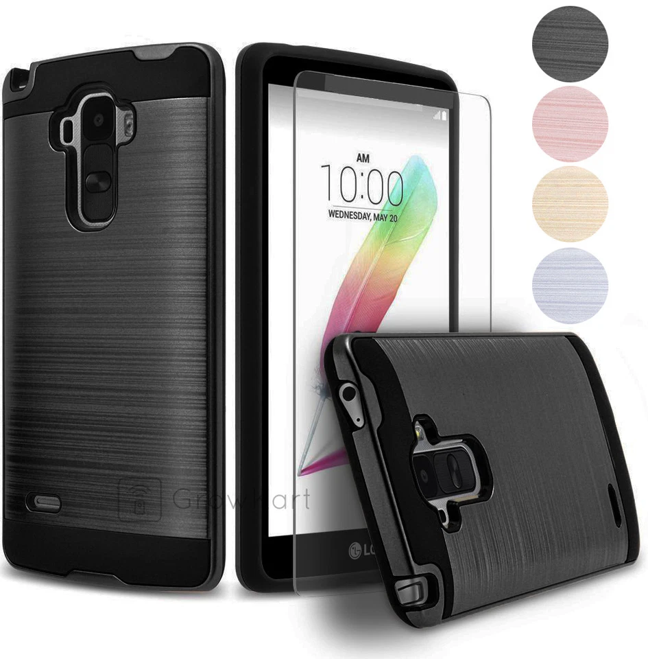 Shockproof Brushed Armor Slim Hard Case Cover + Tempered Glass Screen Protector - Image 3 of 4