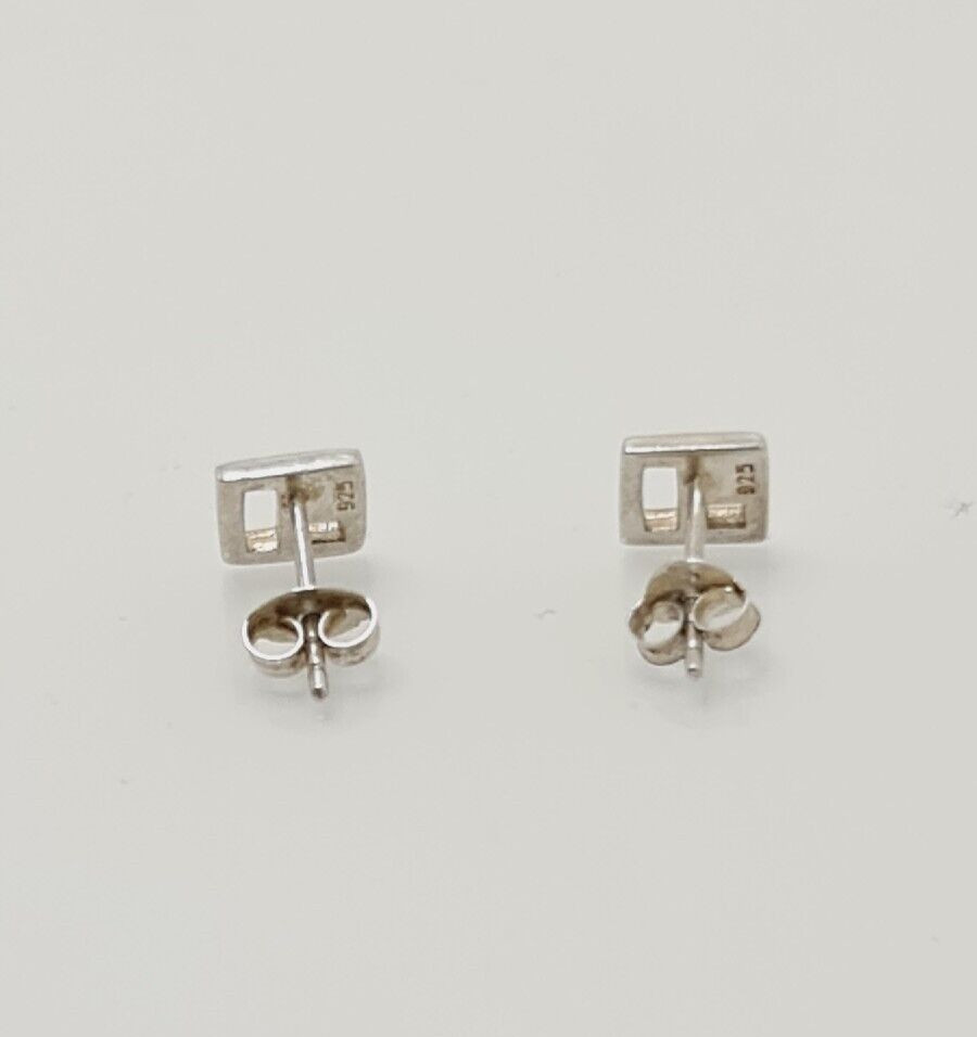 Gorgeous Solid Artistic Square Stud Earrings 925 … - image 11