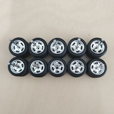 Custom Rubber Wheels Tyres Tires 5 Sets 10mm Skinny Gasser Front Wheel Chrome