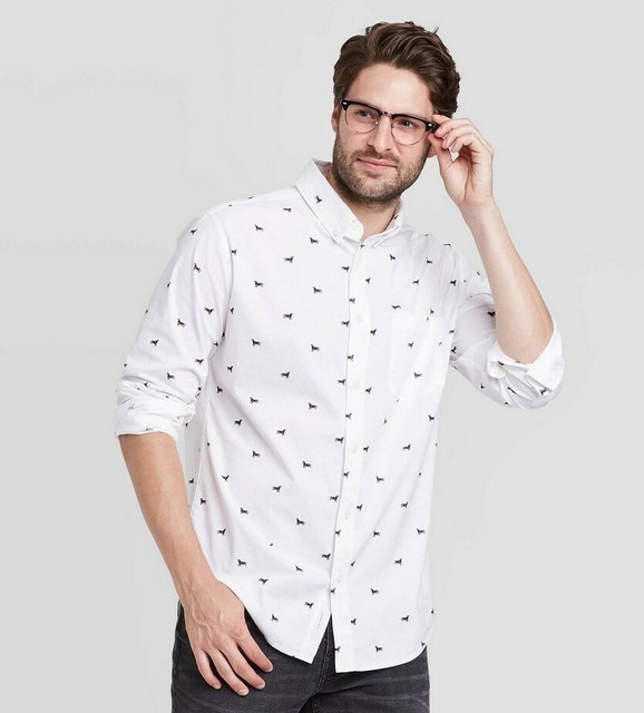 mens shirt with dog print