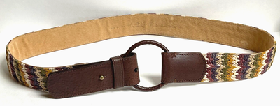 Talbots O Belt multicolor woven Leather Trim womens L | eBay display picture 1